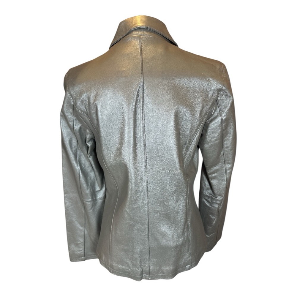 Frequency Silver Leather Jacket - image 3
